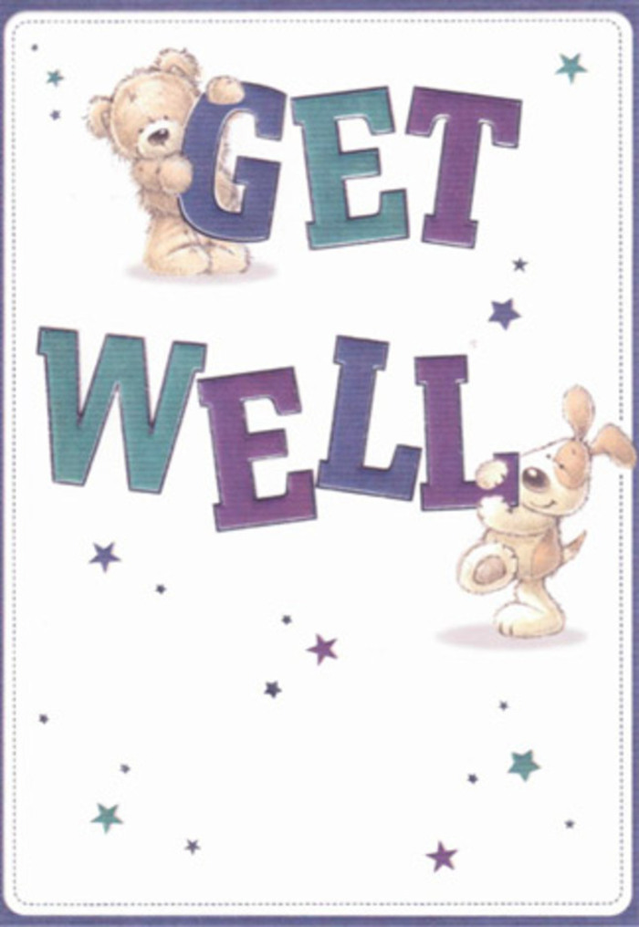 An atmosphere of encouragement is exquisitely captured in this illustrated get well card, as if tailor-made for a kind delivery in Greenford. Dominating the card are two friendly figures-a soft, fuzzy bear and a wide-eyed, floppy-eared puppy-embodying innocence and playful companionship. The air around them dances with whimsical stars, each one a symbolic wish cast into the breeze, perhaps recalling the friendly spirit found in the neighbourhoods near Greenford Broadway or the peaceful paths of Northala Fields. The lettering is robust and vibrant, with confident strokes of purple, aqua, and teal creating a bold centerpiece against the soothing off-white background. The bear's gently textured fur and the puppy's plush ears invite the memory of comforting hugs; these tactile details merge seamlessly with the comforting intention behind every local bouquet. One can imagine gifting this card alongside fresh flowers, its message and artistry combining to bring positivity and heartfelt care to a neighbour on the mend. The entire scene glows with uplifting clarity and quiet reassurance-a perfect offering to elevate spirits and convey genuine concern, crafted with the same warmth found at Flower Delivery Greenford.
